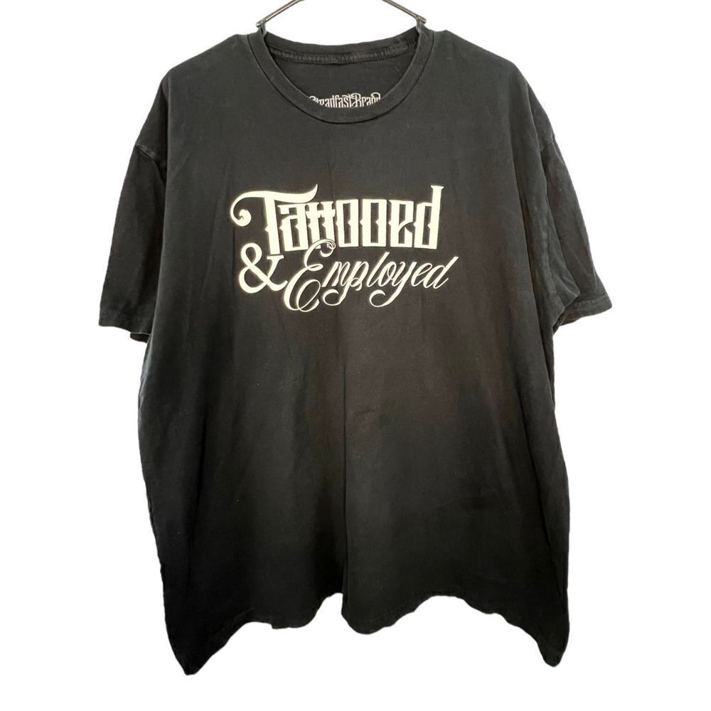 Steadfast Brand Funny “Tattooed and Employed” Graphic Short Sleeve T-Shirt
